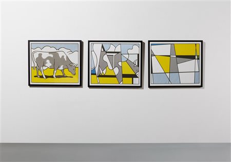 Roy Lichtenstein (1923 - 1997) COW GOING ABSTRACT serigrafia, cm 66x231 1982...