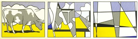 Roy Lichtenstein (1923 - 1997) COW GOING ABSTRACT serigrafia, cm 66x231 1982...