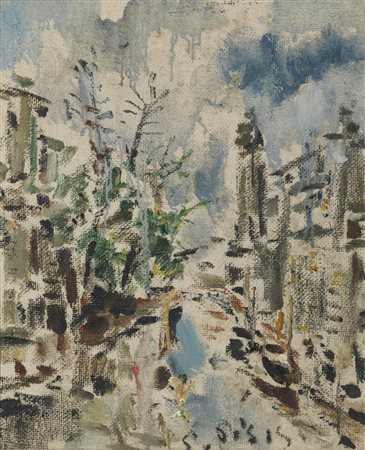 Filippo De Pisis (1898 - 1956) CANALE DI VENEZIA olio su tela , cm 63,50 x...