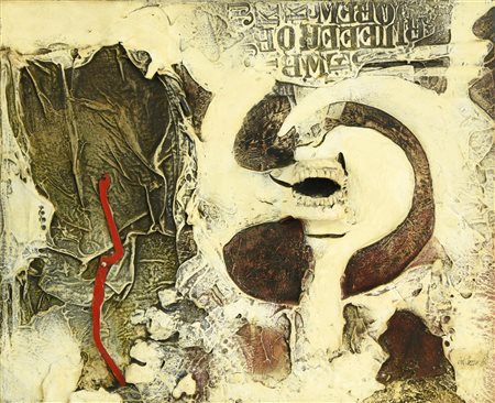 Lucio Del Pezzo (1933 - 2020) SENZA TITOLO tecnica mista su tela applicata su...