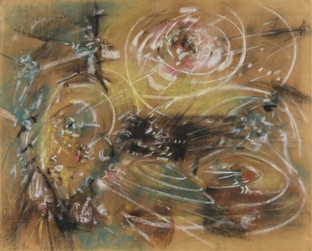 Sebastian Matta (1911 - 2002) SENZA TITOLO tecnica mista su carta su tela, cm...