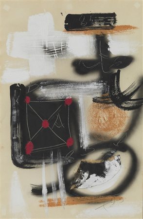 Antoni Tapies (1923 - 2012) POSTE RESTANTE tecnica mista su carta, cm...