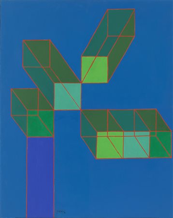 Achille Perilli (1927 - 2021) IL CONCRETO DISCRETO tecnica mista su tela, cm...