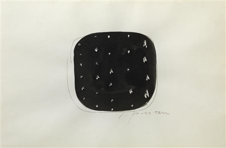 Lucio Fontana (1899 - 1968) CONCETTO SPAZIALE china e buchi su carta, cm...