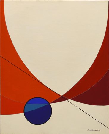 Luigi Veronesi (1908 - 1998) COMPOSIZIONE IN BLU VARIAZIONE 1 tempera su tela...