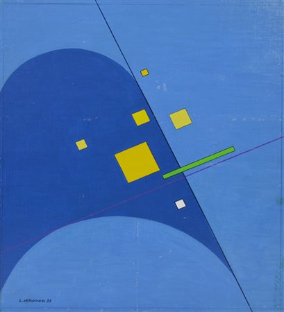 Luigi Veronesi (1908 - 1998) COSTRUZIONE 6A tempera su tela applicata su...