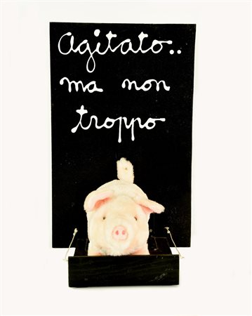 Ben Vautier (1935) AGITATO..MA NON TROPPO assemblaggio in legno, acrilico e...