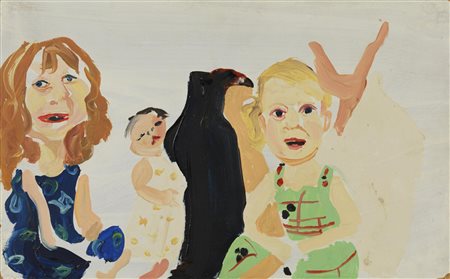Chantal Joffe (1969) SENZA TITOLO olio su tavola, cm 26x41 1998 Al retro...