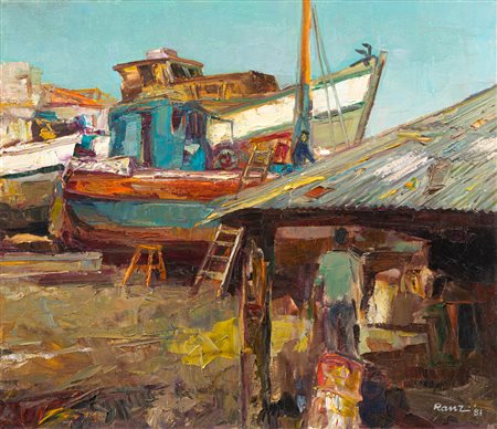 ANGELO RANZI (1930-2019) - Cantiere a Chioggia, 1981