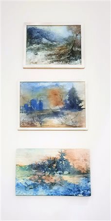 Arturo Bosetti, Trittico C: Inverno, Paesaggio, … In Blu, 2020 / 2021