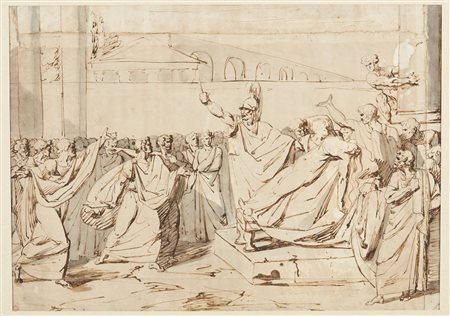 GIANI FELICE (1758 - 1823) - Attribuito a. L'arringa di Bruto sul corpo di Lucrezia.