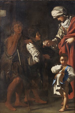 ARTISTA DEL XVII SECOLO  - Elemosina di Santa Elisabetta d'Ungheria. .