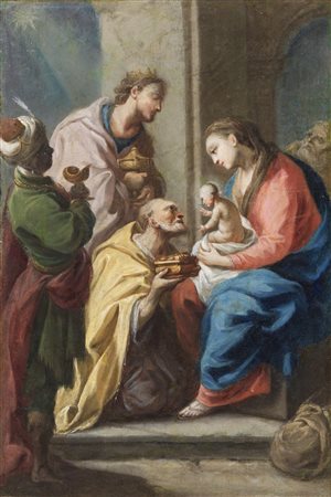 ARTISTA VENETO DEL XVII SECOLO  - Adorazione dei Magi.