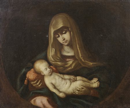  ARTISTA DEL XVII SECOLO - Madonna con bambino.