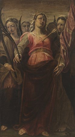  ARTISTA DEL XVII SECOLO - Il martirio di Sant'Orsola.