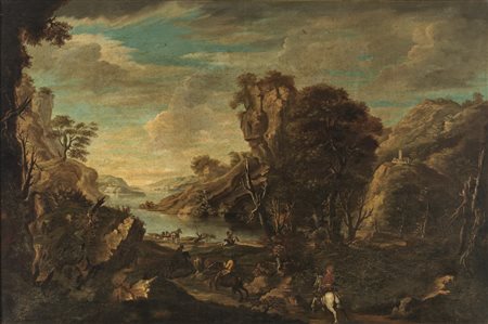 ARTISTA DEL XVII SECOLO  - Scena di caccia. .