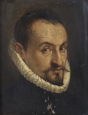 ARTISTA LOMBARDO DEL XVII SECOLO  - Ritratto d'uomo con gorgiera.