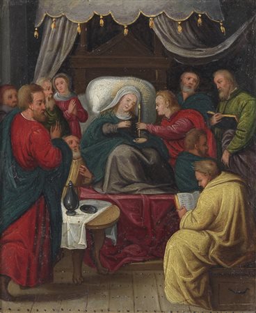 ARTISTA FIAMMINGO DEL XVII SECOLO  - Dormitio Virginis.