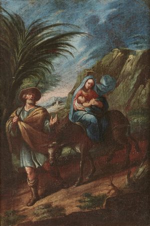  SCUOLA GENOVESE DEL XVIII SECOLO - Fuga in Egitto.