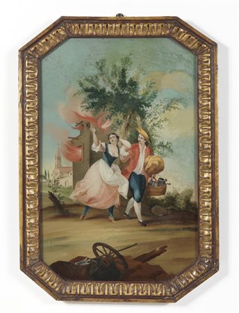 ARTISTA VENETO DEL XVIII SECOLO  - Scena galante.