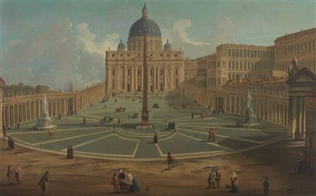  ARTISTA ROMANO DEL XVIII SECOLO - Piazza San Pietro.