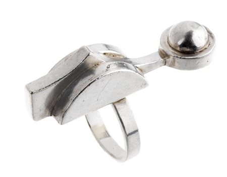 ANELLO IN ARGENTO STERLING, UTE KARNER (Gumbinnem, Germania 1945 - 1985)...