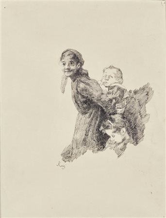 ROSSI LUIGI (1853 - 1923) - Madre e figlio. .