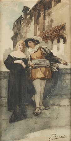 PREVIATI GAETANO (1852 - 1920) - Scena galante.