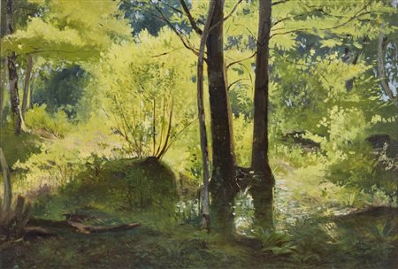 CHIALIVA LUIGI (1842 - 1914) - Paesaggio boschivo. .