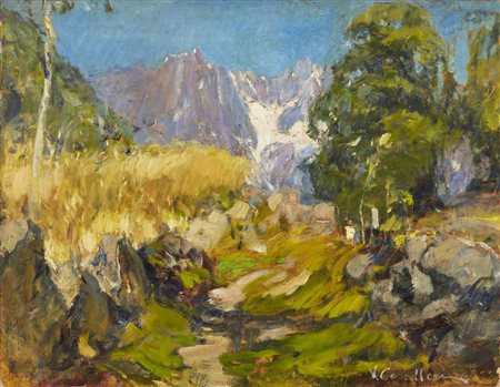 CAVALLERI VITTORIO (1860 - 1938) - Paesaggio montano. .