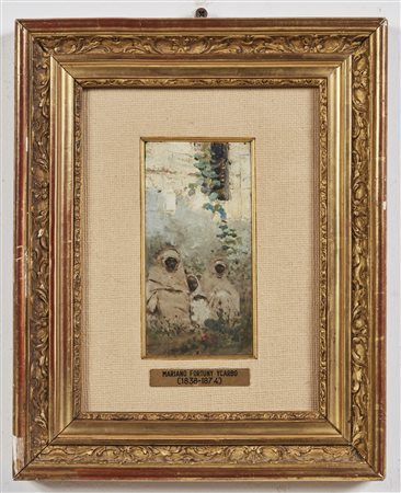 FORTUNY MARIANO (1838 - 1874) - Paesaggio con personaggi marocchini. .