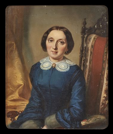 BASSI FERDINANDO (1819 - 1883) - Ritratto di gentildonna.