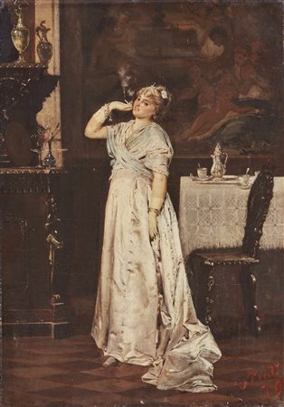 PRATI EUGENIO (1842 - 1907) - Ritratto di gentildonna.