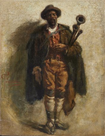 PREVIATI GAETANO (1852 - 1920) - Lo zampognaro. .