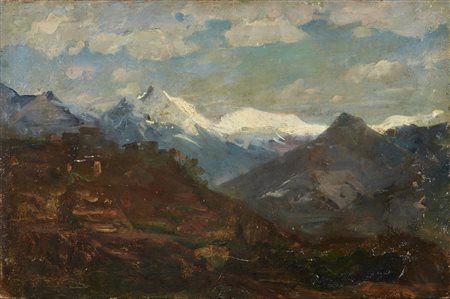 TALLONE  CESARE (1853 - 1919) - Paesaggio montano. .