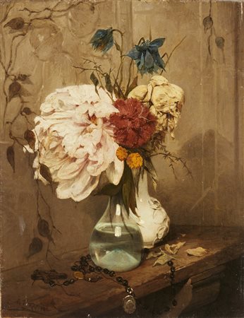 TREZZINI ANGELO (1827 - 1904) - Natura morta di fiori. .