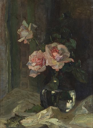 RIPARI VIRGILIO (1843 - 1902) - Natura morta di fiori. .