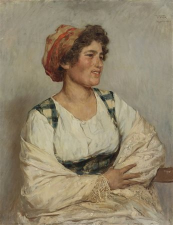 VOLPE VINCENZO (1855 - 1929) - Ritratto di popolana. .