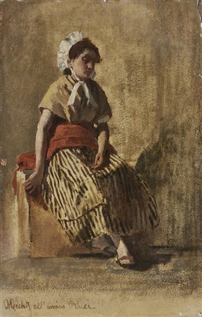 MICHIS PIETRO (1836 - 1903) - Ritratto di popolana. .
