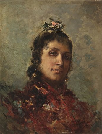 SANCHEZ BARBUDO SALVADOR (1857 - 1917) - Ritratto di donna. .