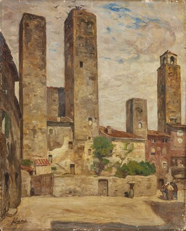 SCATTOLA FERRUCCIO (1873 - 1950) - San Gimignano. .