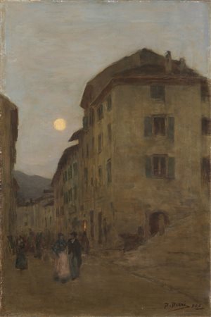 BEZZI BARTOLOMEO (1851 - 1923) - Paesaggio al crepuscolo. .