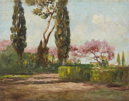 MENTESSI GIUSEPPE (1875 - 1931) - Paesaggio con alberi. .