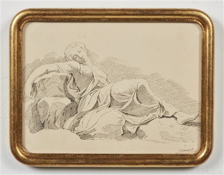 TRECOURT GIACOMO (1812 - 1882) - Donna dormiente.