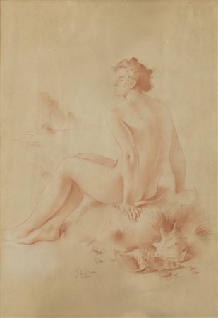 SBISÀ CARLO (1899 - 1964) - Nudo di donna.