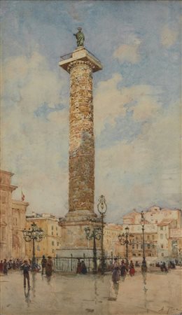 PISA ALBERTO (1864 - 1930) - La colonna Antonina a Roma. .