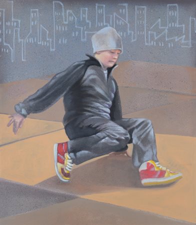 LEO Asmara 08/06/1971 Sam, 2010 spray e acrilico su tela cm. 120x100, firma e...