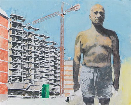 GIORGIO ORTONA Tripoli (Libia) 1960 Sidney e il cantiere, 2010 olio su tavola...