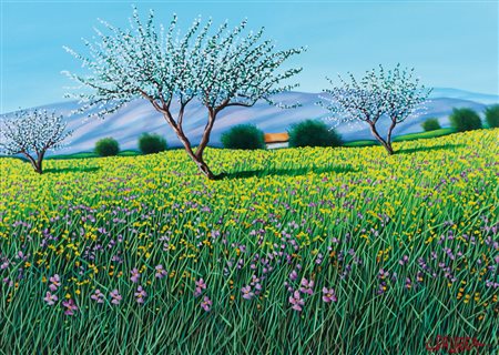 GIOVANNI DAUREA Caltanissetta 05/10/1955 Campo fiorito olio su tela cm....