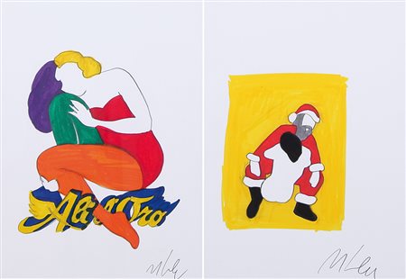 MARCO LODOLA Dorno (Pv) 04/04/1955 Senza titolo due tecnica mista su carta...